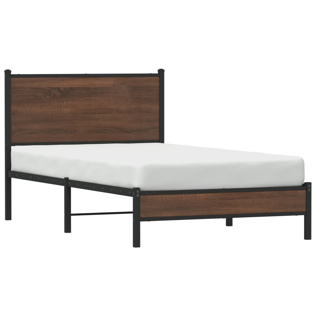 Giroletto senza Materasso in Metallo Rovere Marrone 100x190 cm