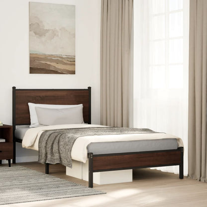 Giroletto senza Materasso in Metallo Rovere Marrone 100x190 cm