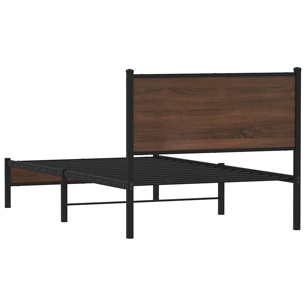 Giroletto senza Materasso in Metallo Rovere Marrone 100x200 cm