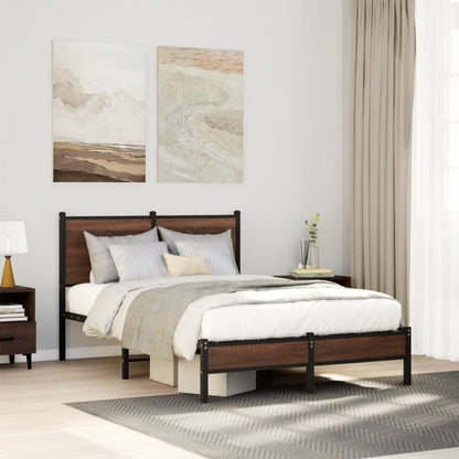 Giroletto senza Materasso in Metallo Rovere Marrone 120x200 cm | homemem39