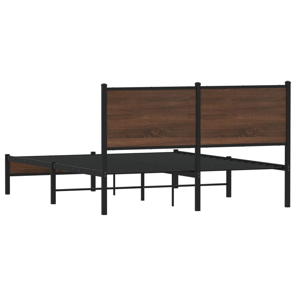 Giroletto senza Materaso in Metallo Rovere Marrone 137x190 cm