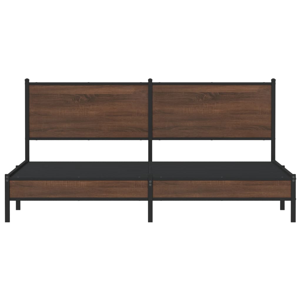 Giroletto senza Materaso in Metallo Rovere Marrone 160x200 cm | homemem39