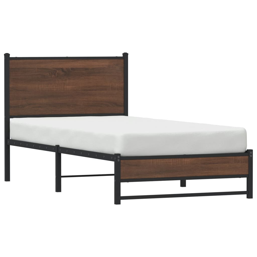 Giroletto senza Materasso in Metallo Rovere Marrone 75x190 cm