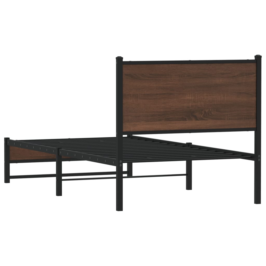 Giroletto senza Materasso in Metallo Rovere Marrone 75x190 cm