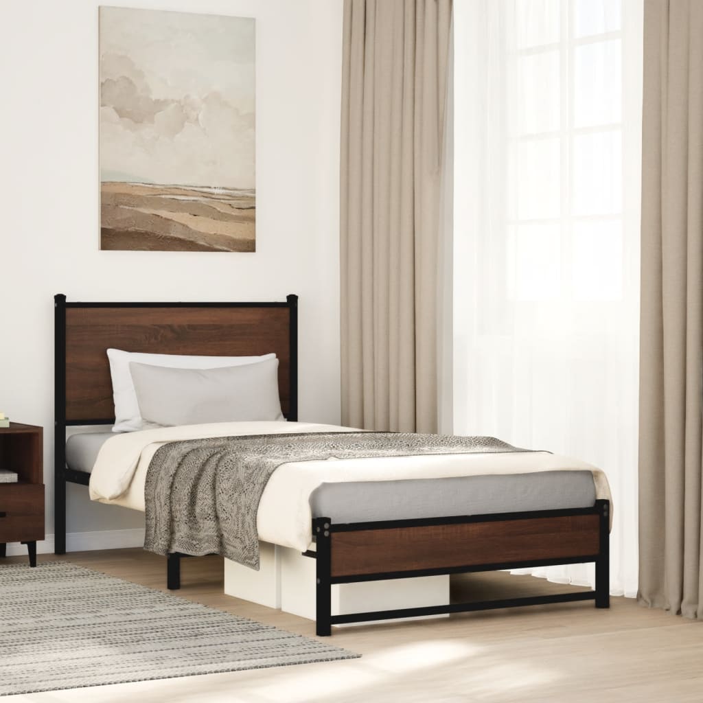 Giroletto senza Materasso in Metallo Rovere Marrone 75x190 cm | homemem39