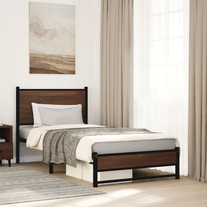 Giroletto senza Materasso in Metallo Rovere Marrone 75x190 cm | homemem39