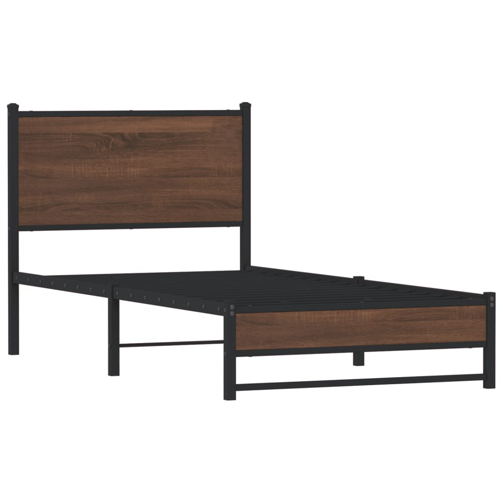 Giroletto senza Materasso in Metallo Rovere Marrone 90x200 cm