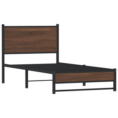 Giroletto senza Materasso in Metallo Rovere Marrone 90x200 cm