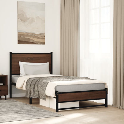 Giroletto senza Materasso in Metallo Rovere Marrone 90x200 cm