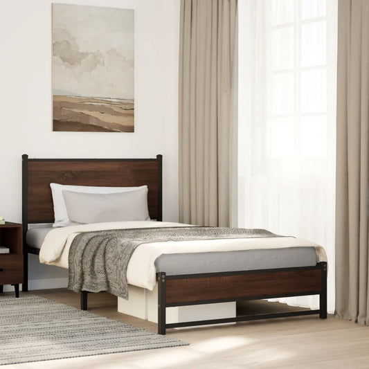 Giroletto senza Materasso in Metallo Rovere Marrone 100x190 cm | homemem39