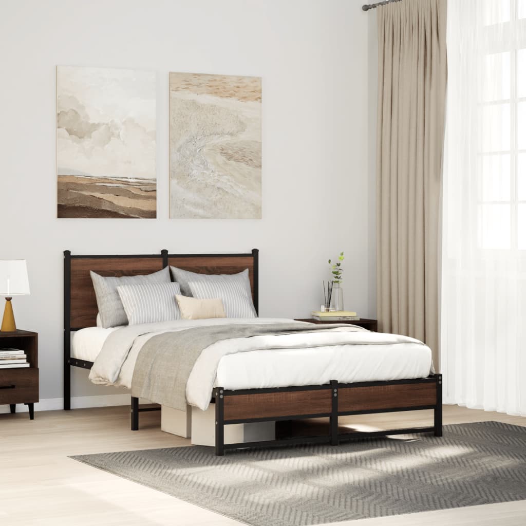 Giroletto senza Materasso in Metallo Rovere Marrone 120x190 cm