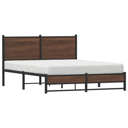Giroletto senza Materaso in Metallo Rovere Marrone 137x190 cm
