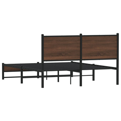 Giroletto senza Materaso in Metallo Rovere Marrone 137x190 cm