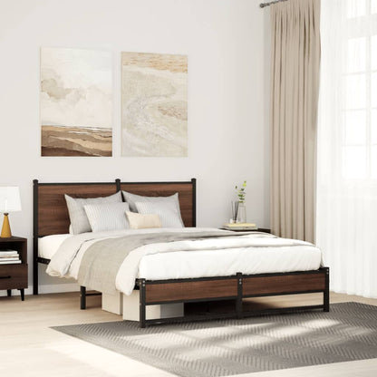 Giroletto senza Materasso in Metallo Rovere Marrone 140x190 cm