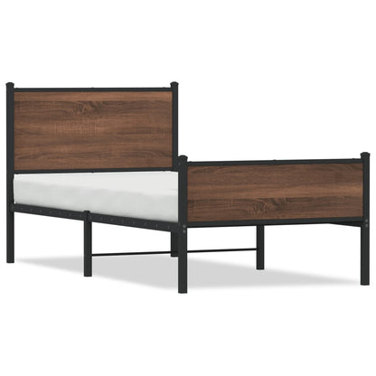 Giroletto senza Materasso in Metallo Rovere Marrone 75x190 cm | homemem39