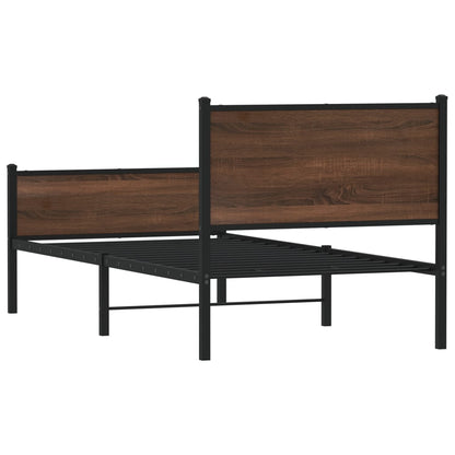 Giroletto senza Materasso in Metallo Rovere Marrone 75x190 cm | homemem39