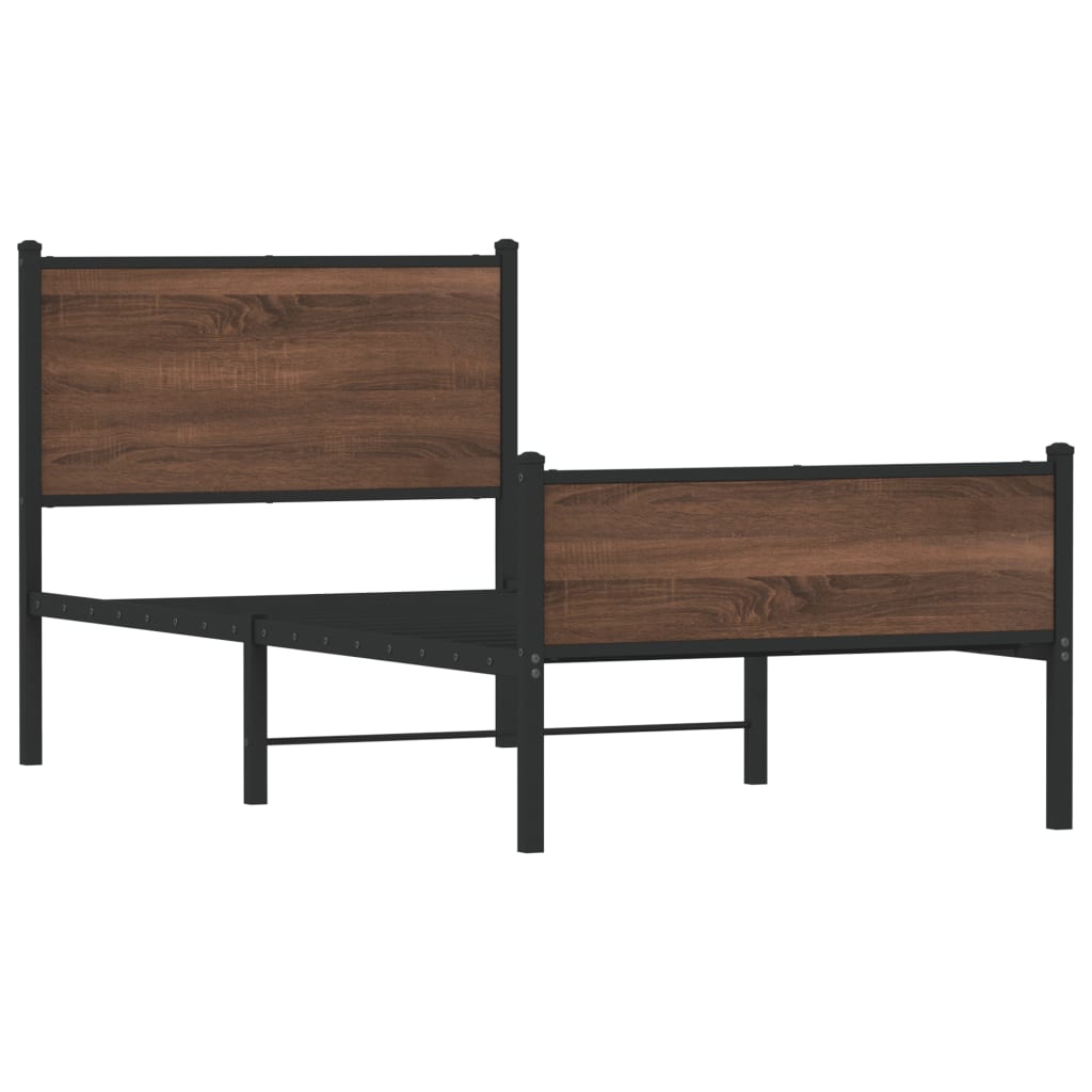 Giroletto senza Materasso in Metallo Rovere Marrone 80x200 cm - homemem39