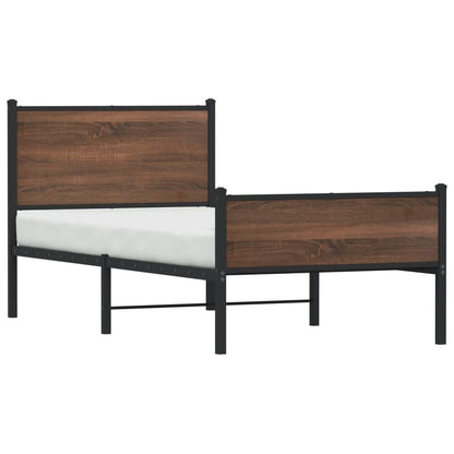 Giroletto senza Materasso in Metallo Rovere Marrone 90x200 cm