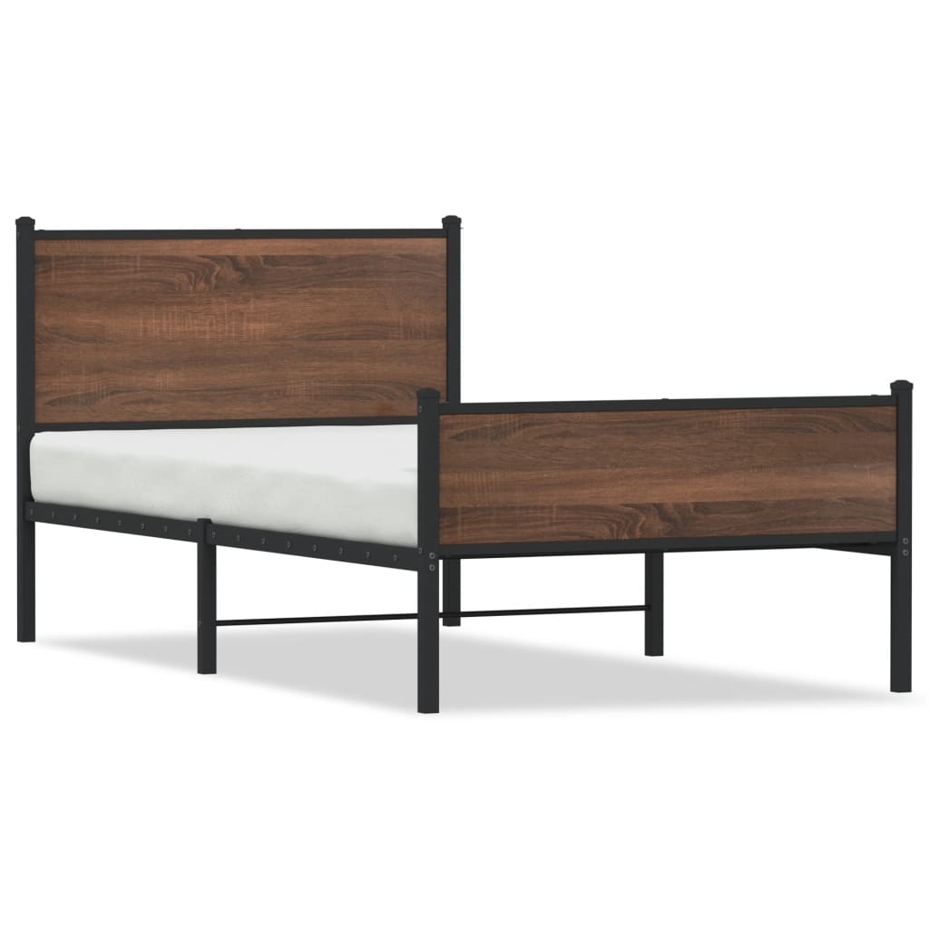 Giroletto senza Materasso in Metallo Rovere Marrone 100x190 cm