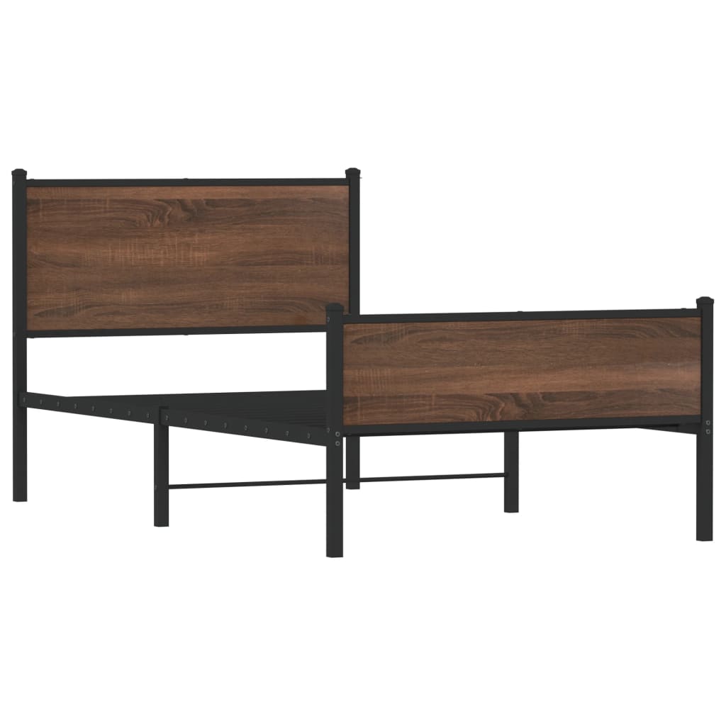 Giroletto senza Materasso in Metallo Rovere Marrone 100x190 cm - homemem39