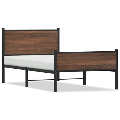 Giroletto senza Materasso in Metallo Rovere Marrone 100x200 cm | homemem39