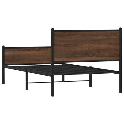 Giroletto senza Materasso in Metallo Rovere Marrone 100x200 cm | homemem39