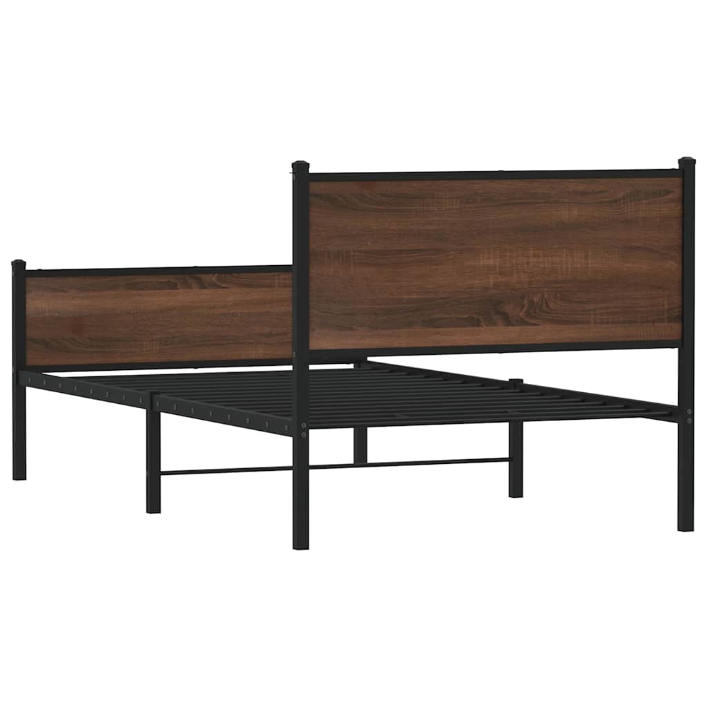 Giroletto senza Materasso in Metallo Rovere Marrone 107x203 cm