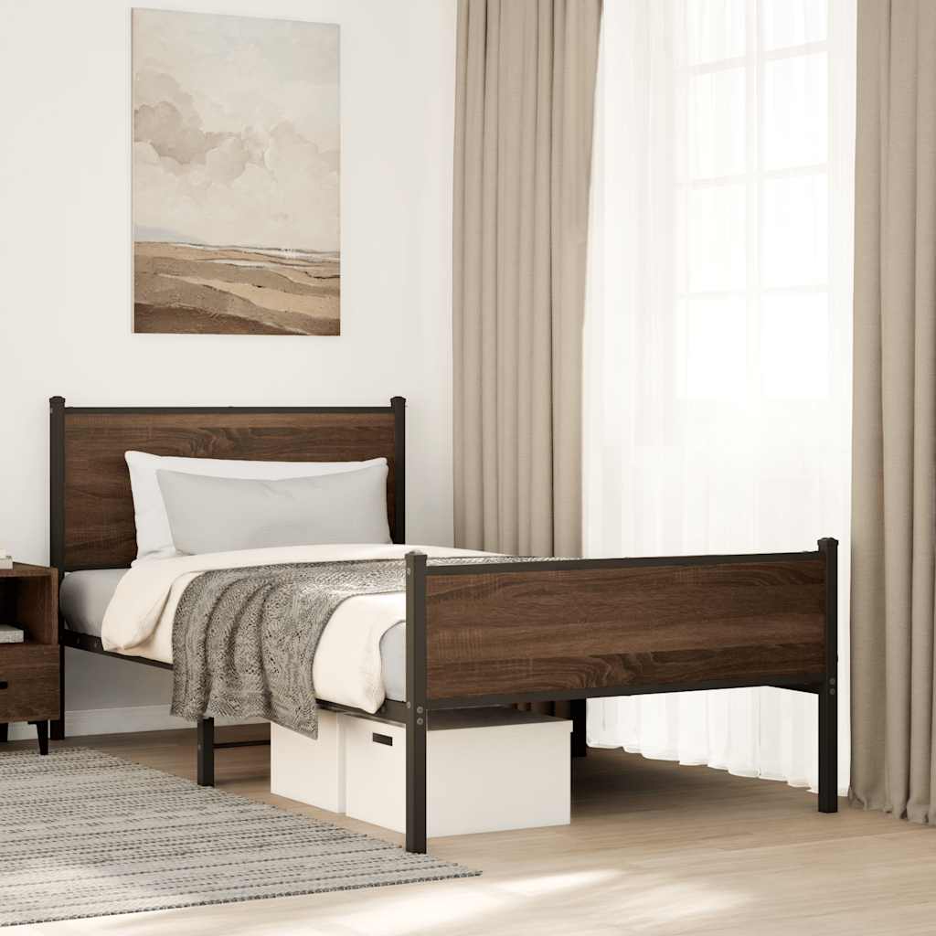 Giroletto senza Materasso in Metallo Rovere Marrone 107x203 cm