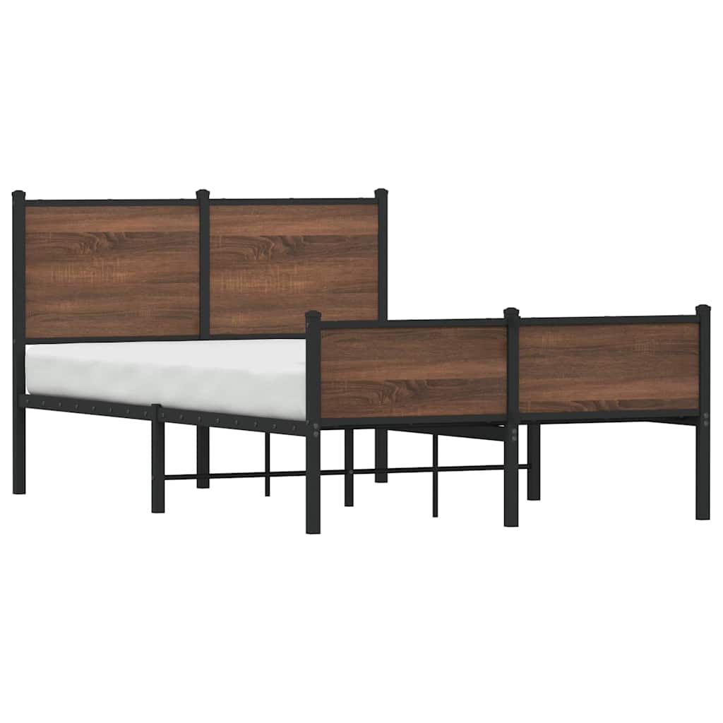 Giroletto senza Materasso in Metallo Rovere Marrone 120x190 cm