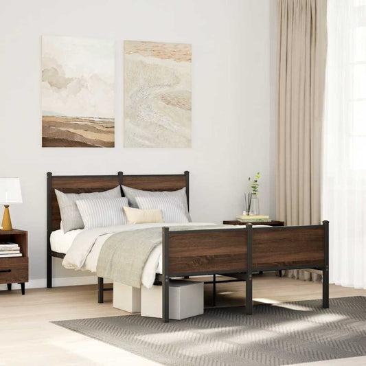 Giroletto senza Materasso in Metallo Rovere Marrone 120x190 cm | homemem39