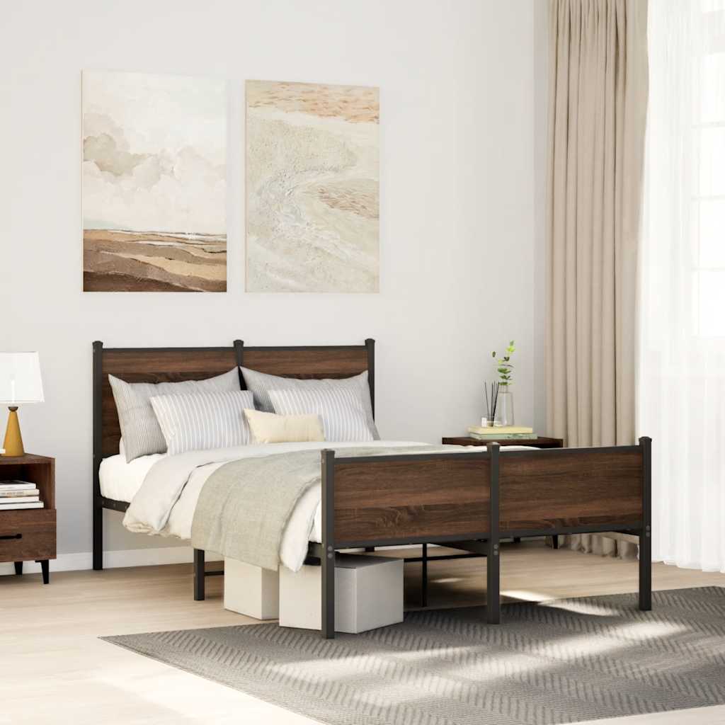 Giroletto senza Materasso in Metallo Rovere Marrone 120x190 cm