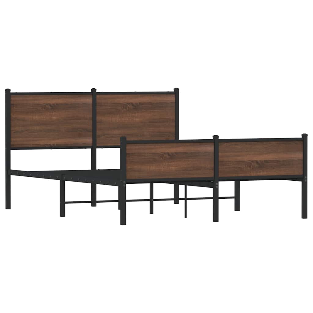 Giroletto senza Materasso in Metallo Rovere Marrone 140x190 cm