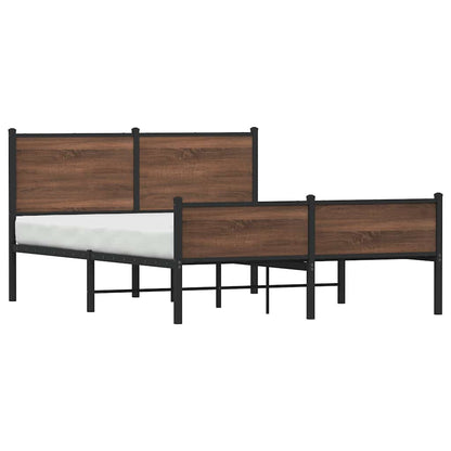 Giroletto senza Materasso in Metallo Rovere Marrone 140x190 cm
