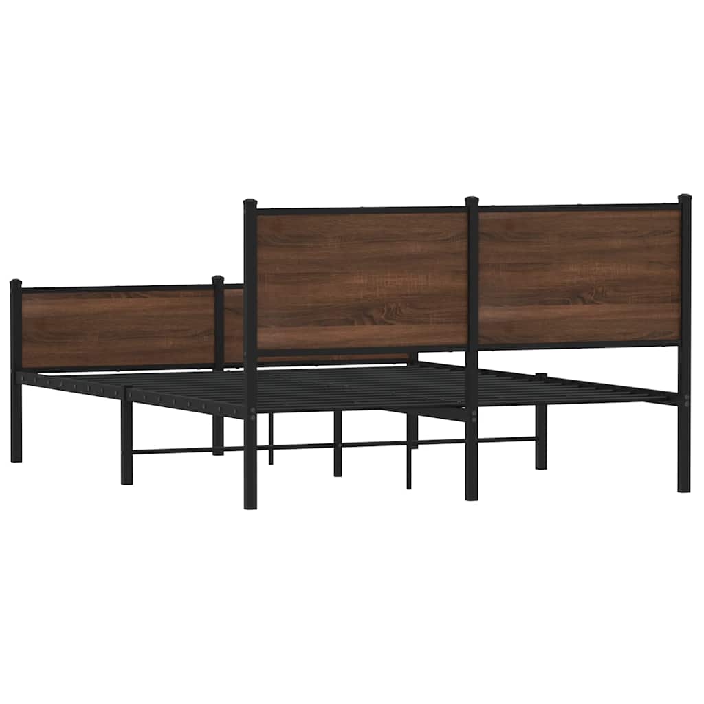 Giroletto senza Materasso in Metallo Rovere Marrone 140x190 cm