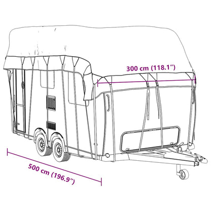 Telo per Roulotte Grigio 500x300 cm in Tessuto Non Tessuto | homemem39