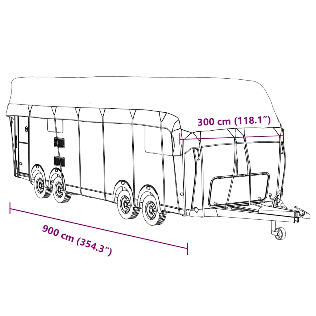 Telo per Roulotte Grigio 900x300 cm in Tessuto Non Tessuto | homemem39