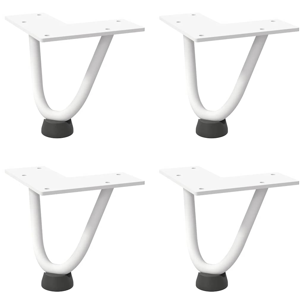 Gambe a forcina per tavolino 4 pz bianche 10 cm