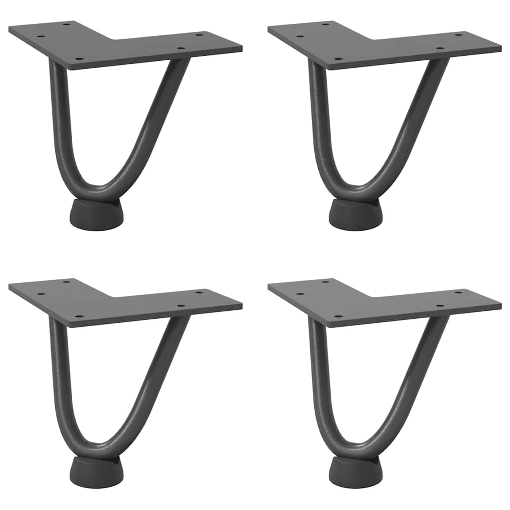 Gambe a forcina per tavolino 4 pz antracite 10 cm