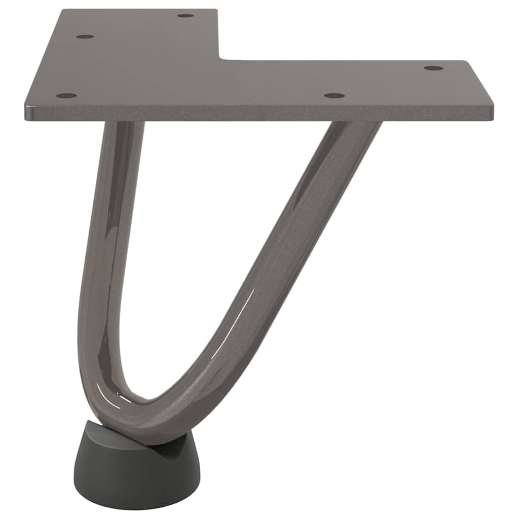 Gambe a forcina per tavolino 4 pz in acciaio naturale 10 cm