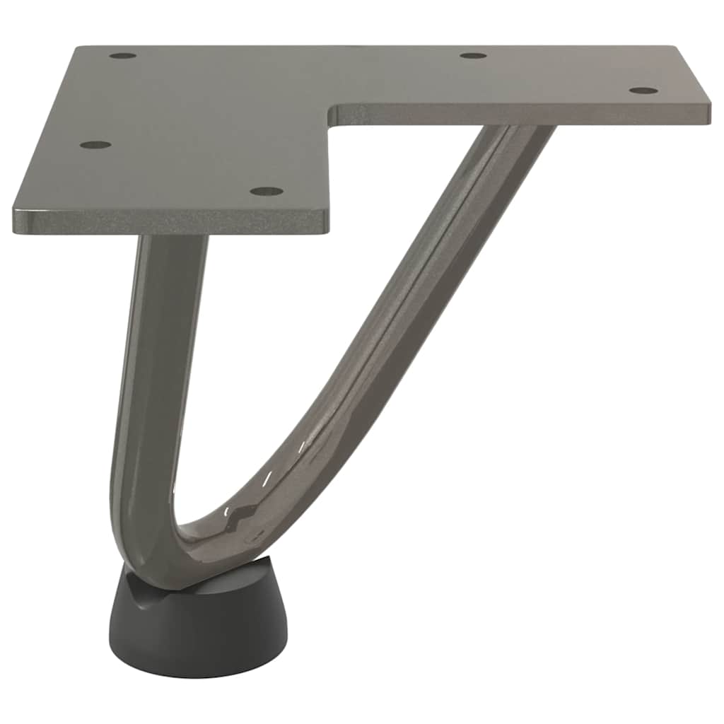 Gambe a forcina per tavolino 4 pz in acciaio naturale 10 cm