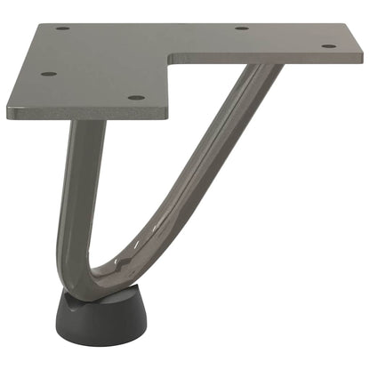 Gambe a forcina per tavolino 4 pz in acciaio naturale 10 cm