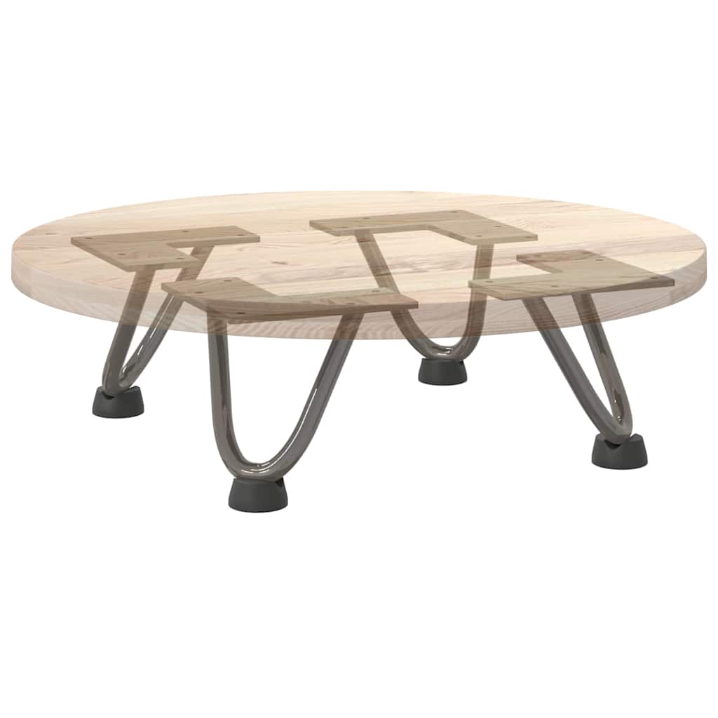 Gambe a forcina per tavolino 4 pz in acciaio naturale 10 cm