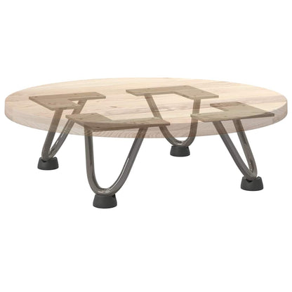 Gambe a forcina per tavolino 4 pz in acciaio naturale 10 cm