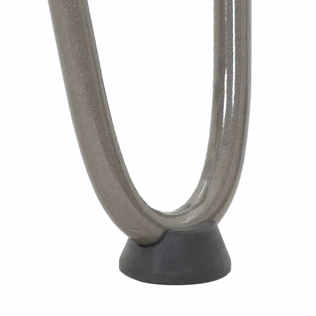 Gambe a forcina per tavolino 4 pz in acciaio naturale 10 cm