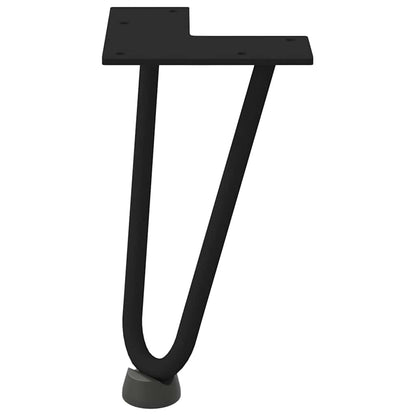 Gambe a forcina per tavolino da caffè 4 pz nere 20 cm