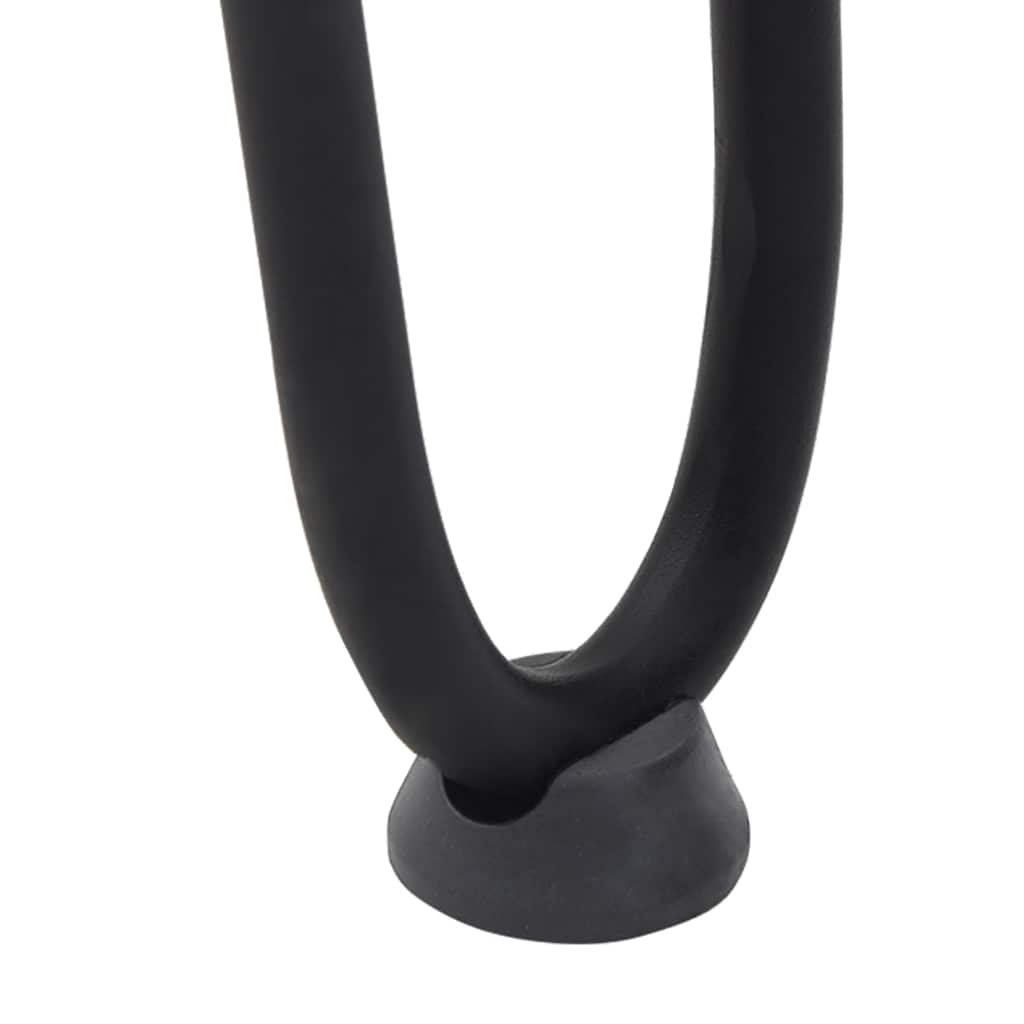 Gambe per Tavolo a Forcina 4 pz Nero 20 cm in Acciaio Massiccio