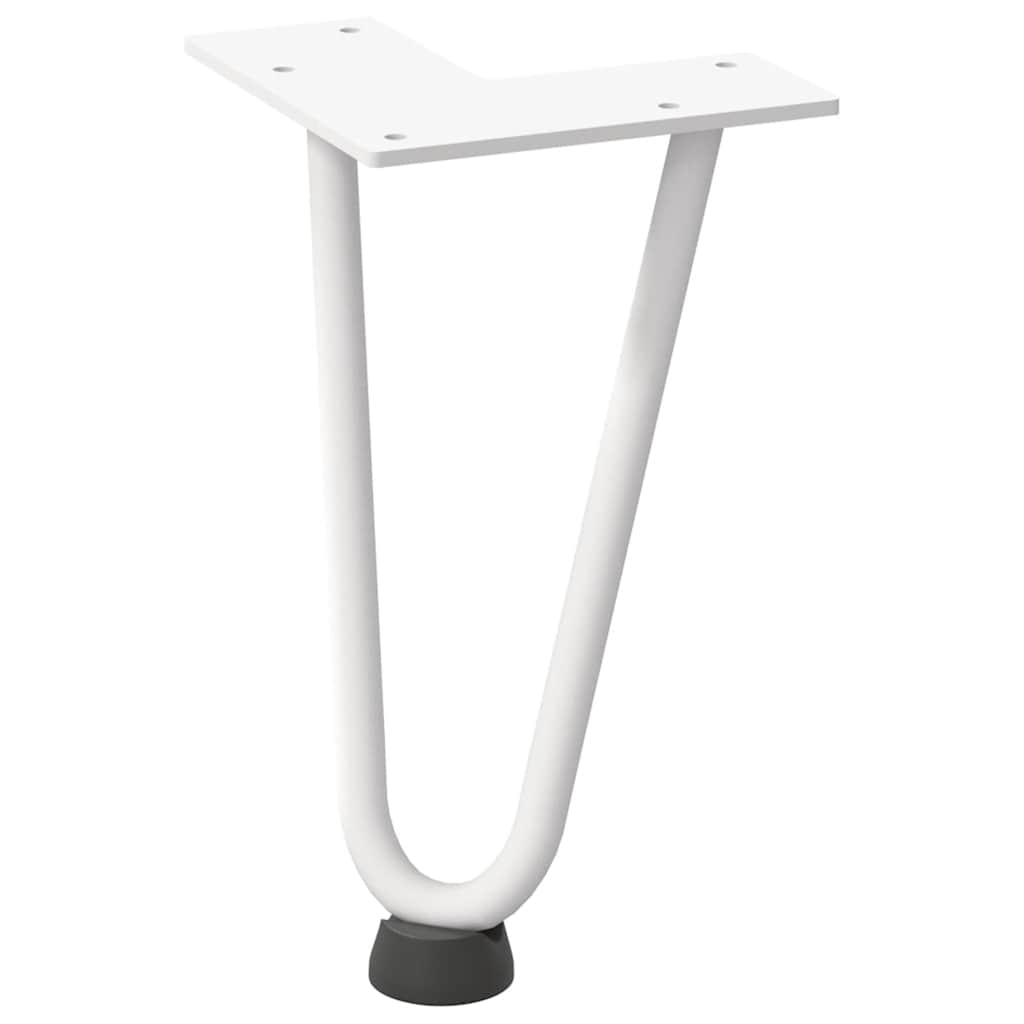 Gambe per Tavolo a Forcina 4 pz Bianco 20 cm Acciaio Massiccio