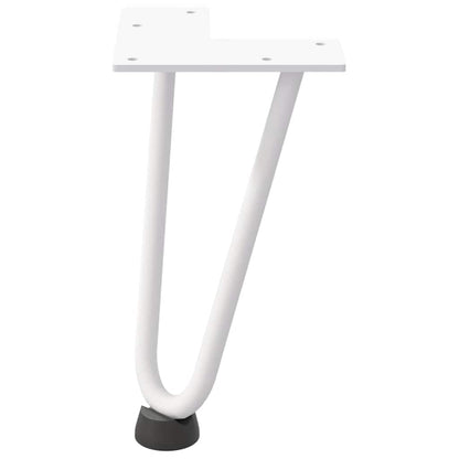 Gambe per Tavolo a Forcina 4 pz Bianco 20 cm Acciaio Massiccio