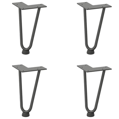 Gambe a forcina per tavolino 4 pz antracite 20 cm