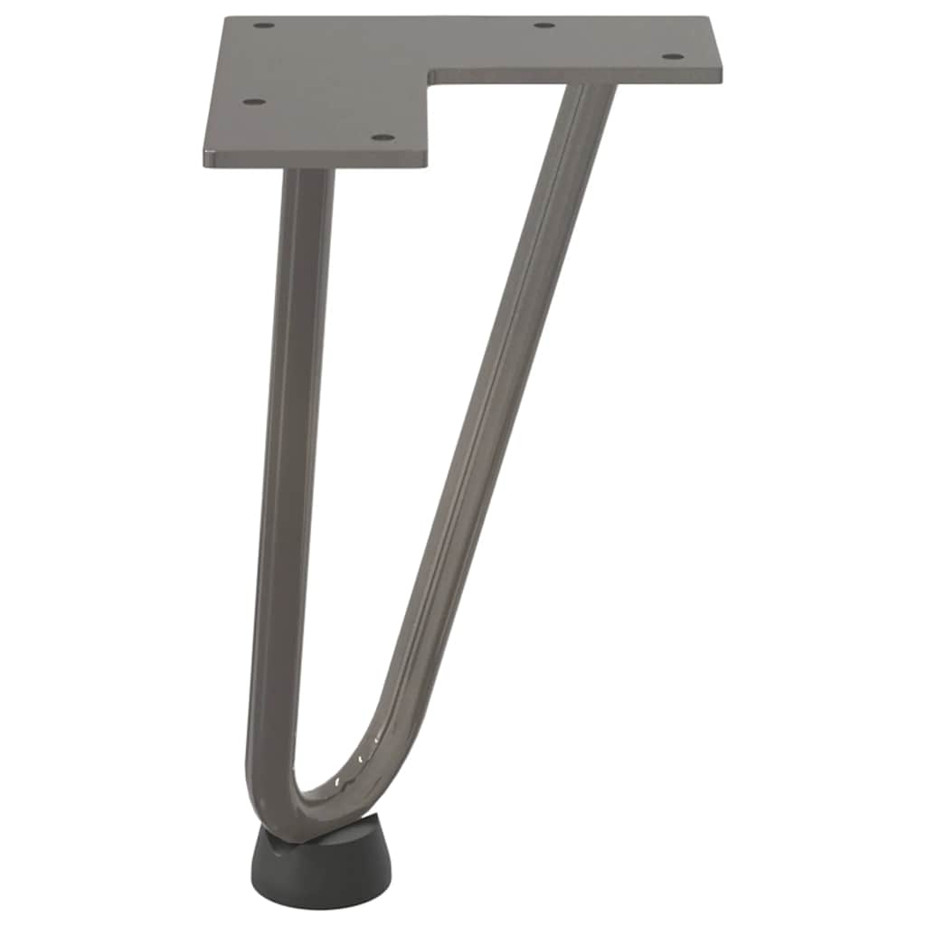 Gambe a forcina per tavolino 4 pz in acciaio naturale 20 cm